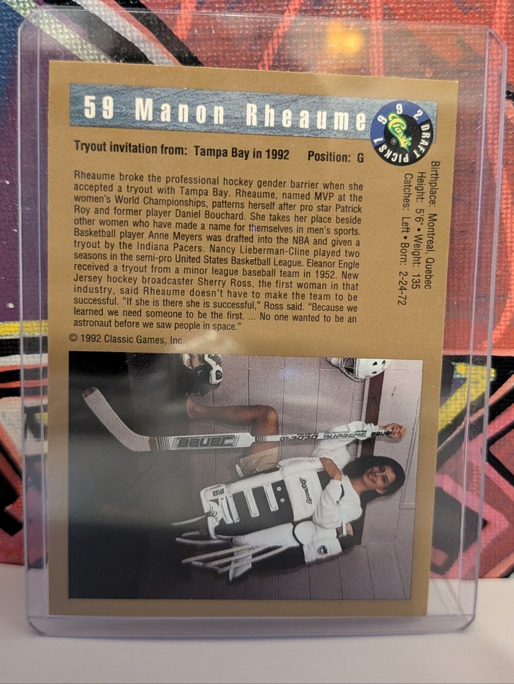 🇨🇦 Manon Rheaume 1992 Rookie Card - Picture 2 of 2